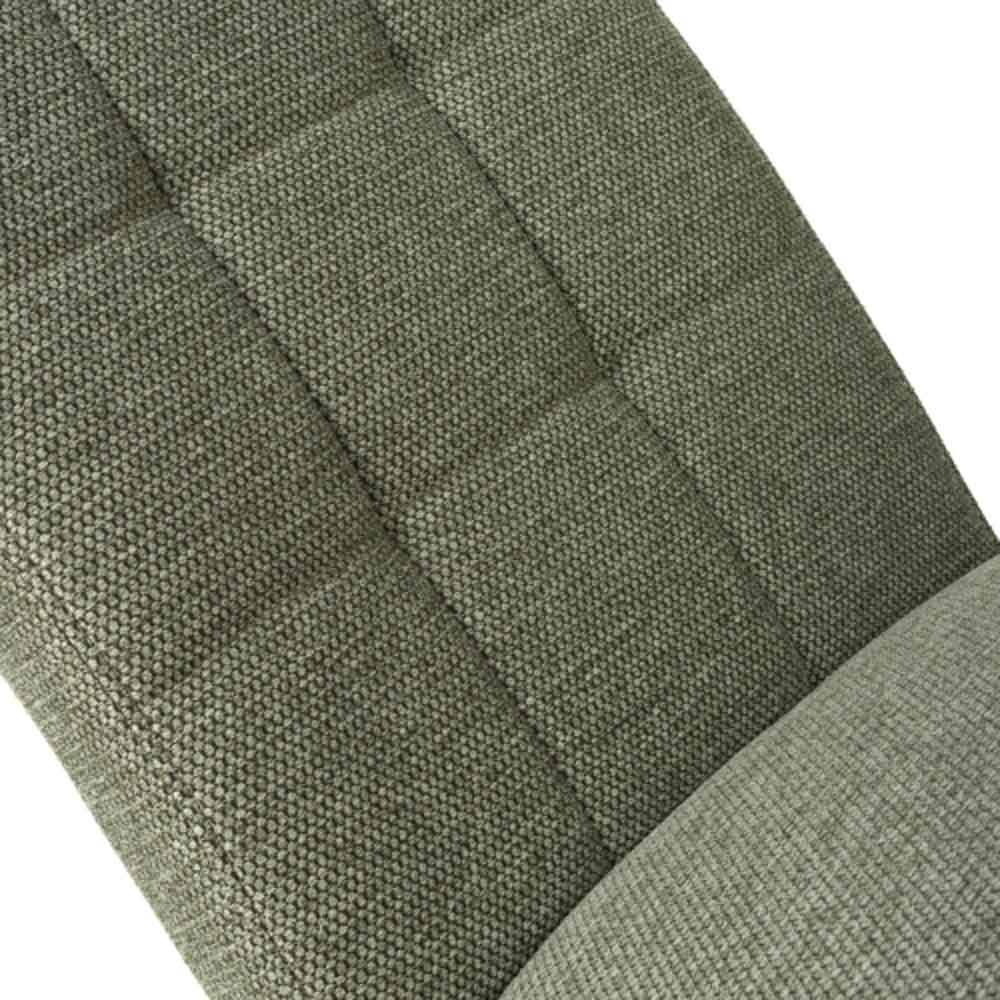 Mendoza Weave Green Fabric Dining Chairs With Black Leg In Pair