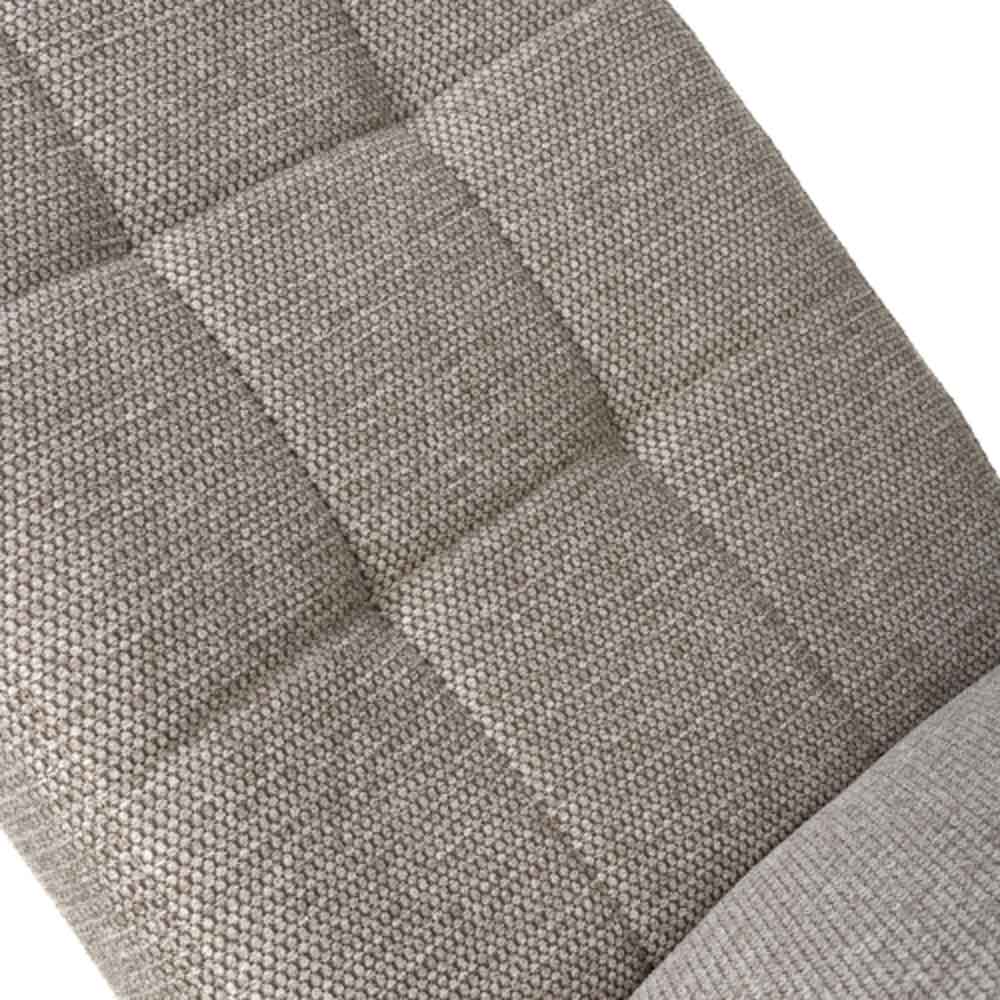 Mendoza Mocha Fabric Dining Chairs With Black Leg In Pair