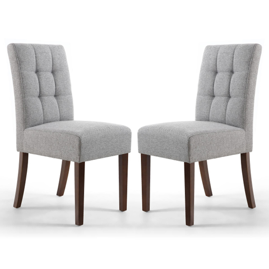 Mendoza Dining Chair Silver Grey With Natural legs In A Pair Furniture in Fashion