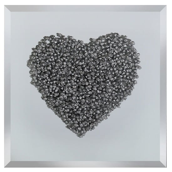 Menelas Square Glass Wall Art With Silver Glitter Clusters