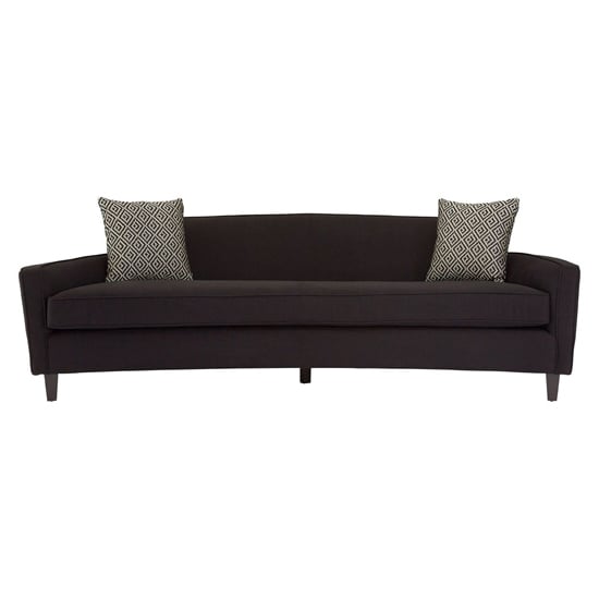Menkar Upholstered Fabric 3 Seater Sofa In Black