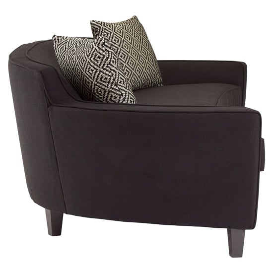 Menkar Upholstered Fabric 3 Seater Sofa In Black
