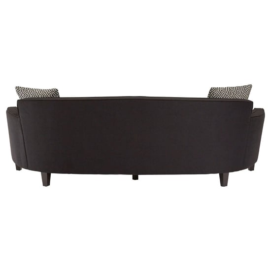 Menkar Upholstered Fabric 3 Seater Sofa In Black