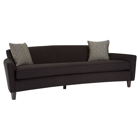 Product photograph of Menkar Upholstered Fabric 3 Seater Sofa In Black from Furniture in Fashion
