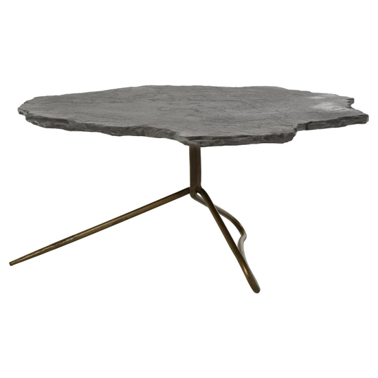 Menkent Grey Stone Top Coffee Table With Antique Brass Legs_2