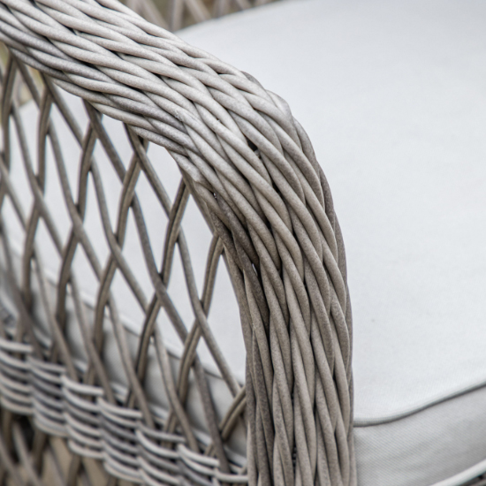 Menot Poly Rattan Bistro Set With Round Table In Stone