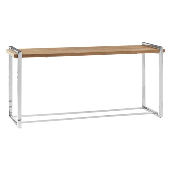 Menta Wooden Console Table In Natural Elm