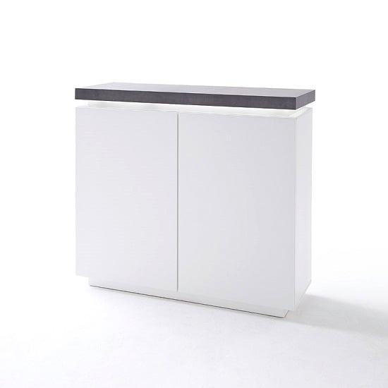 Photo of Mentis sideboard in matt white and concrete with led