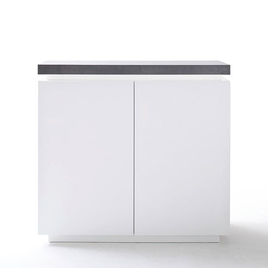 Mentis Sideboard In Matt White And Concrete With LED_3