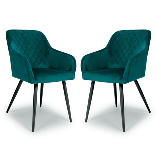 Menton Mint Green Brushed Velvet Dining Chairs In Pair