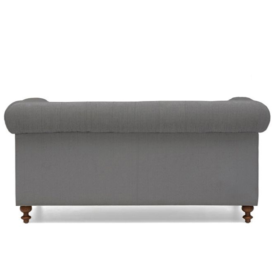 Mentor Chesterfield Linen Fabric 2 Seater Sofa In Grey_6