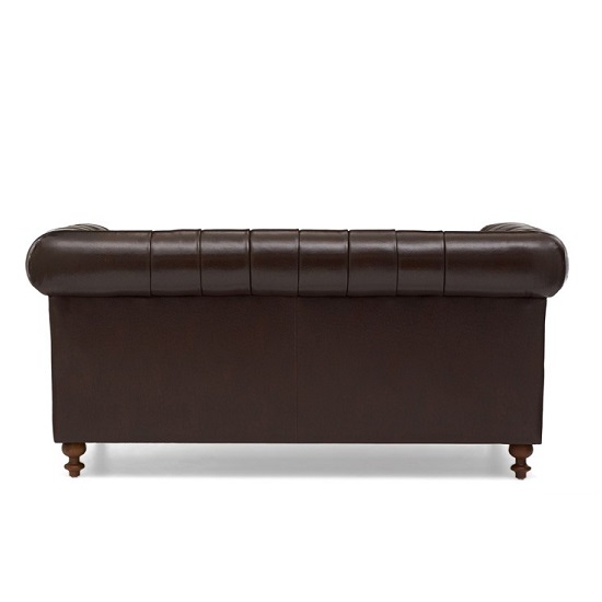 Mentor Chesterfield Leather 2 Seater Sofa In Brown_5