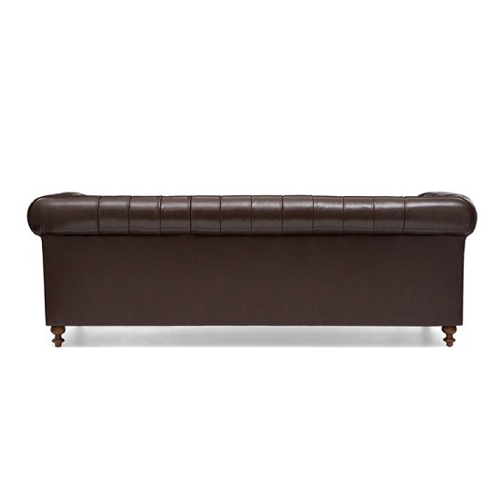 Mentor Chesterfield Leather 3 Seater Sofa In Brown_3