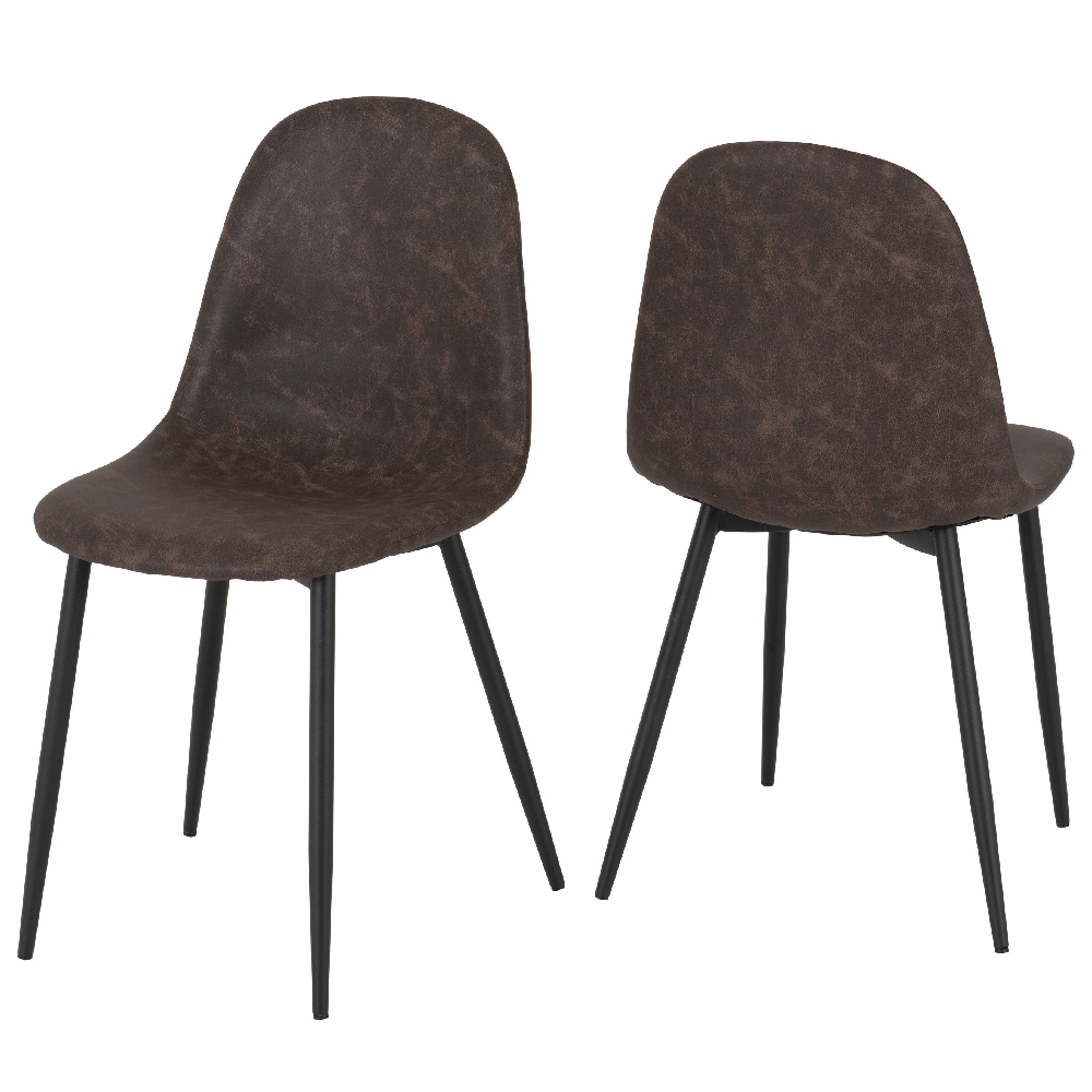 Mequon Black Marble Effect Dining Table With 4 Alsip Brown Chairs