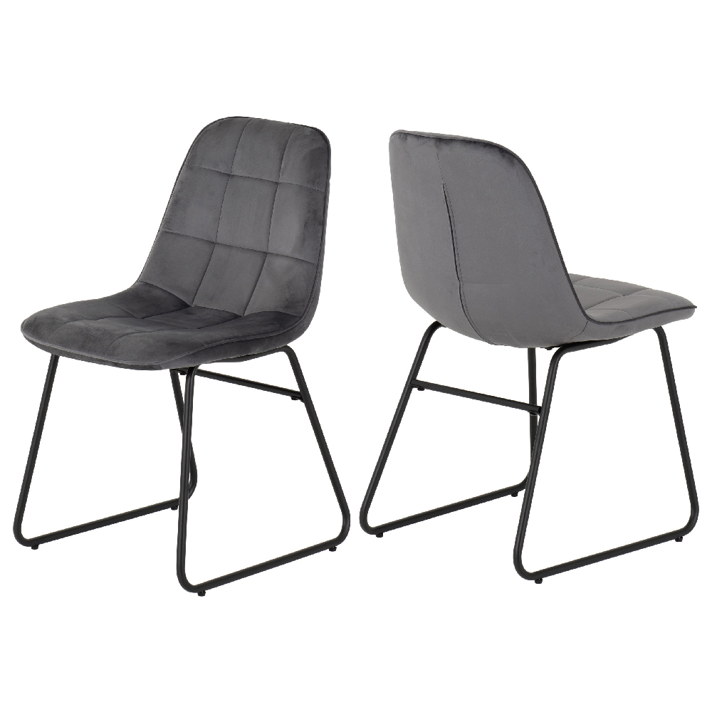 Mequon Black Marble Effect Dining Table With 4 Lyster Grey Chairs