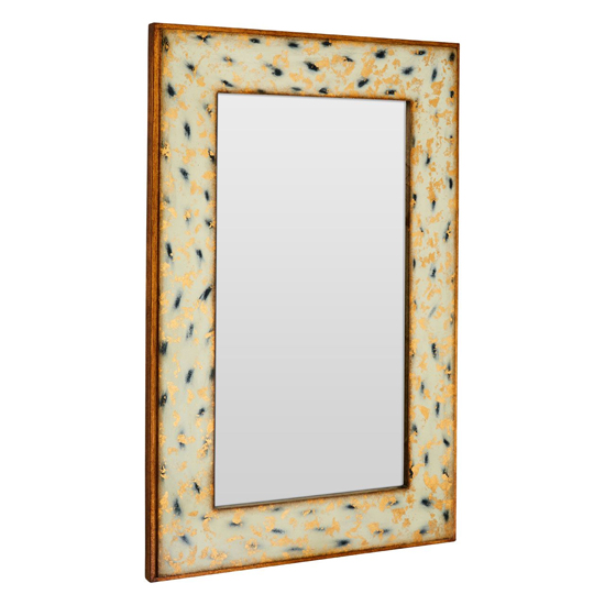 Product photograph of Meral Scratched Antique Effect Wall Mirror In Gold Wooden Frame from Furniture in Fashion