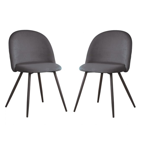 Meran Grey Fabric Dining Chairs In A Pair Furniture in Fashion