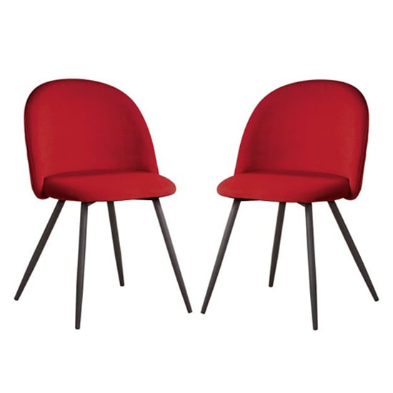 Read more about Meran red fabric dining chairs in a pair