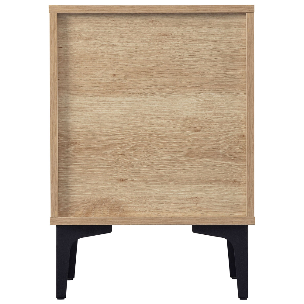 Merano Wooden Bedside Cabinet with 3 Drawers in Oak and Black