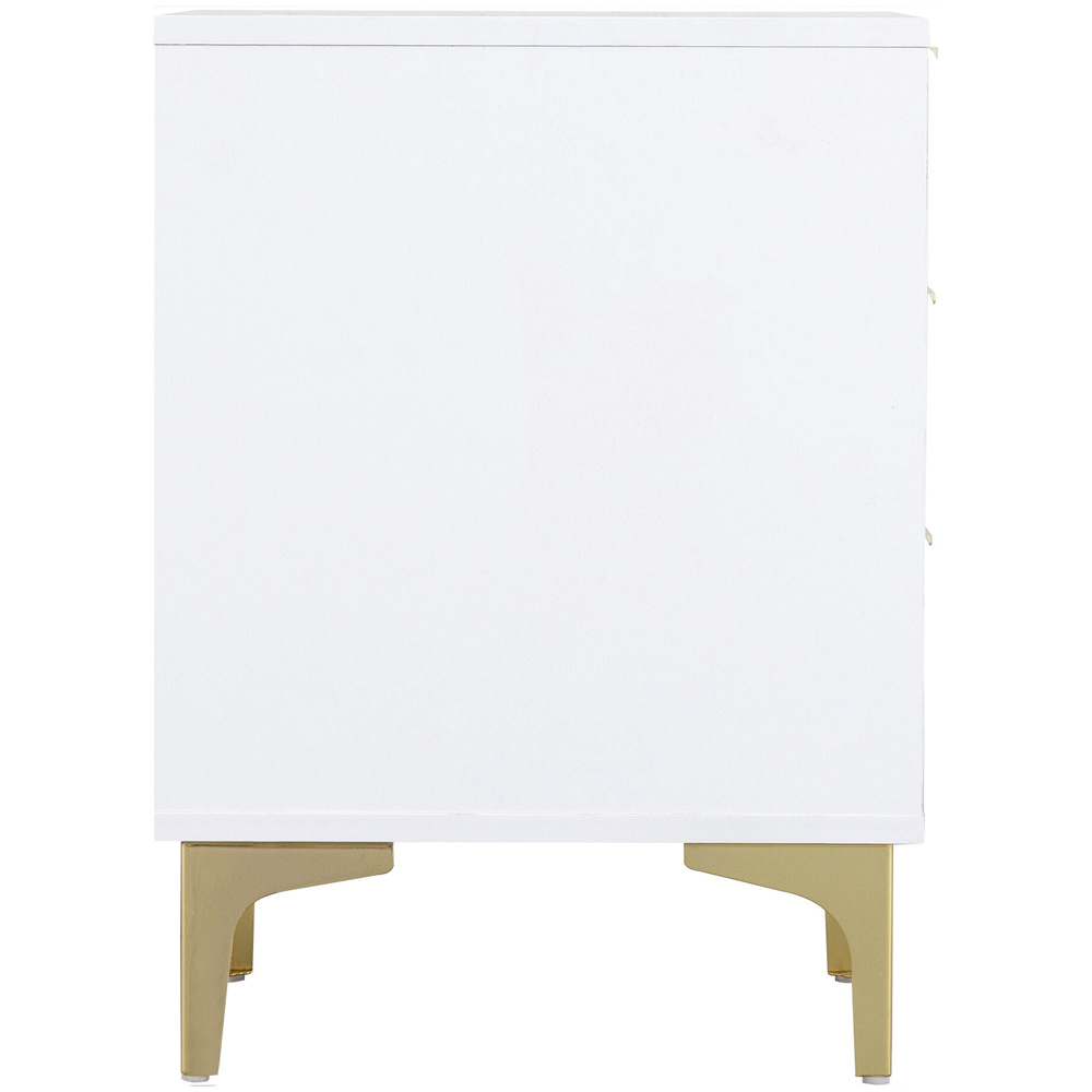 Merano Wooden Bedside Cabinet with 3 Drawers in White and Gold