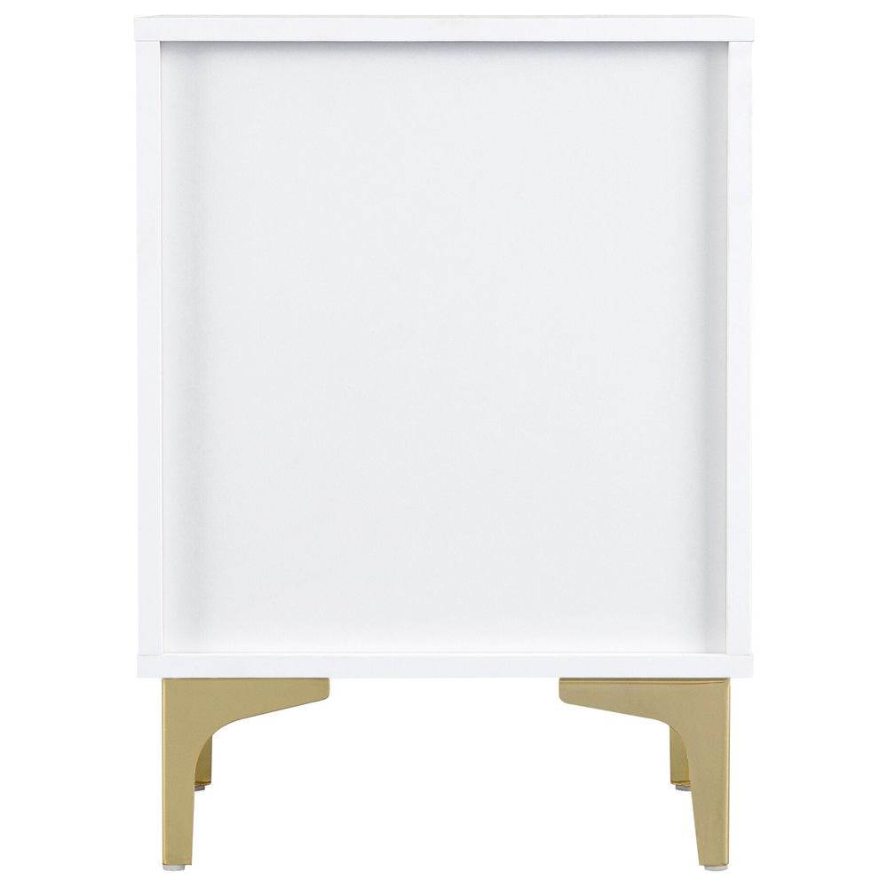 Merano Wooden Bedside Cabinet with 3 Drawers in White and Gold