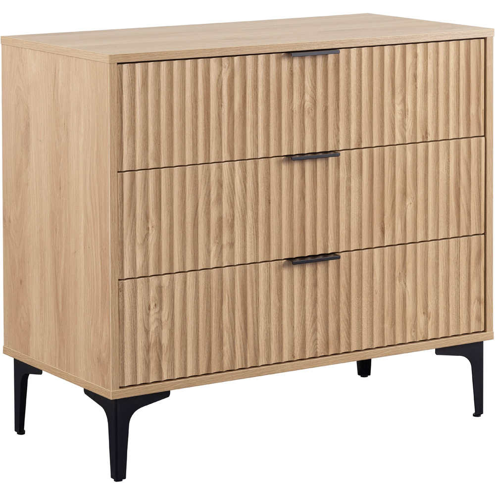 Merano Wooden Chest Of 3 Drawers in Oak and Black