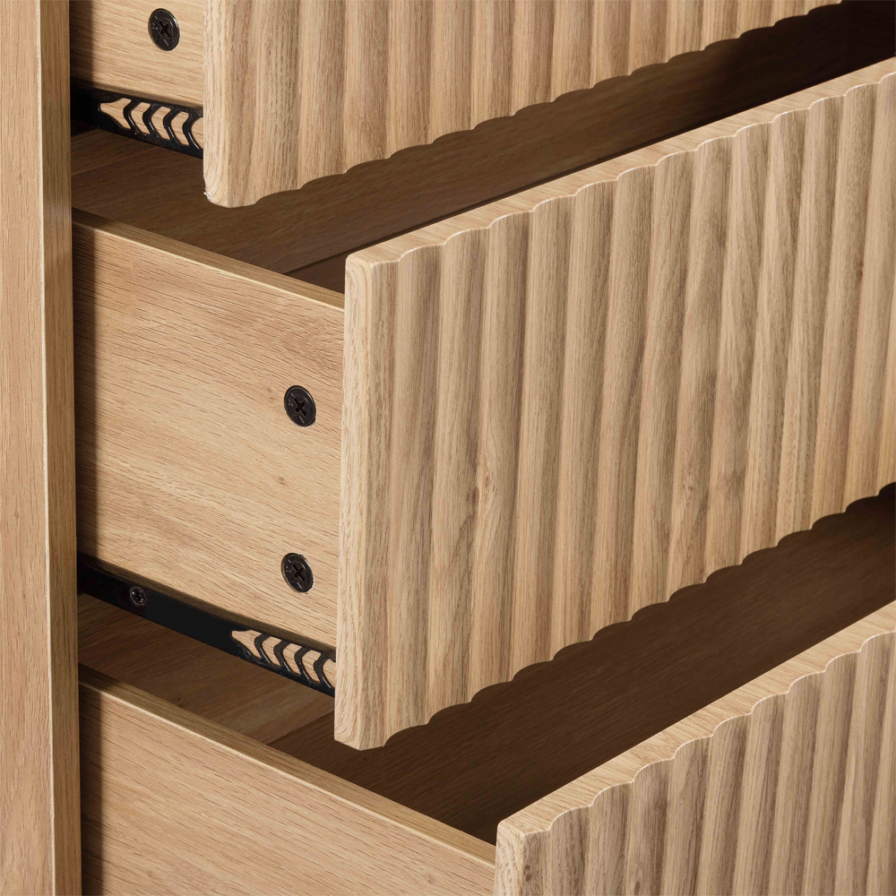 Merano Wooden Chest Of 3 Drawers in Oak and Black