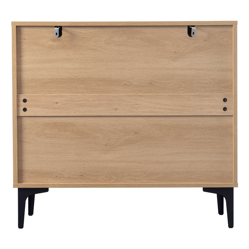 Merano Wooden Chest Of 3 Drawers in Oak and Black