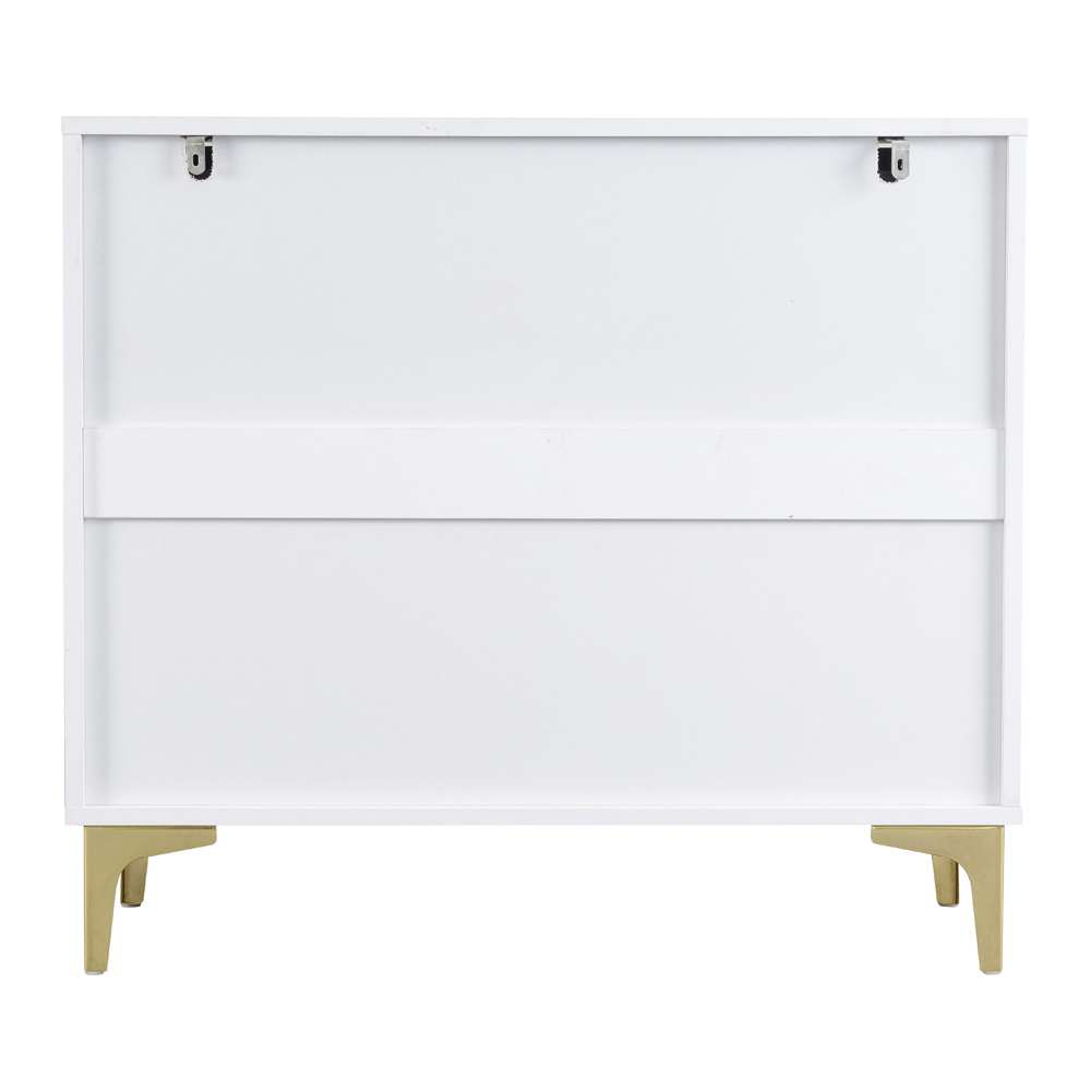 Merano Wooden Chest Of 3 Drawers in White and Gold
