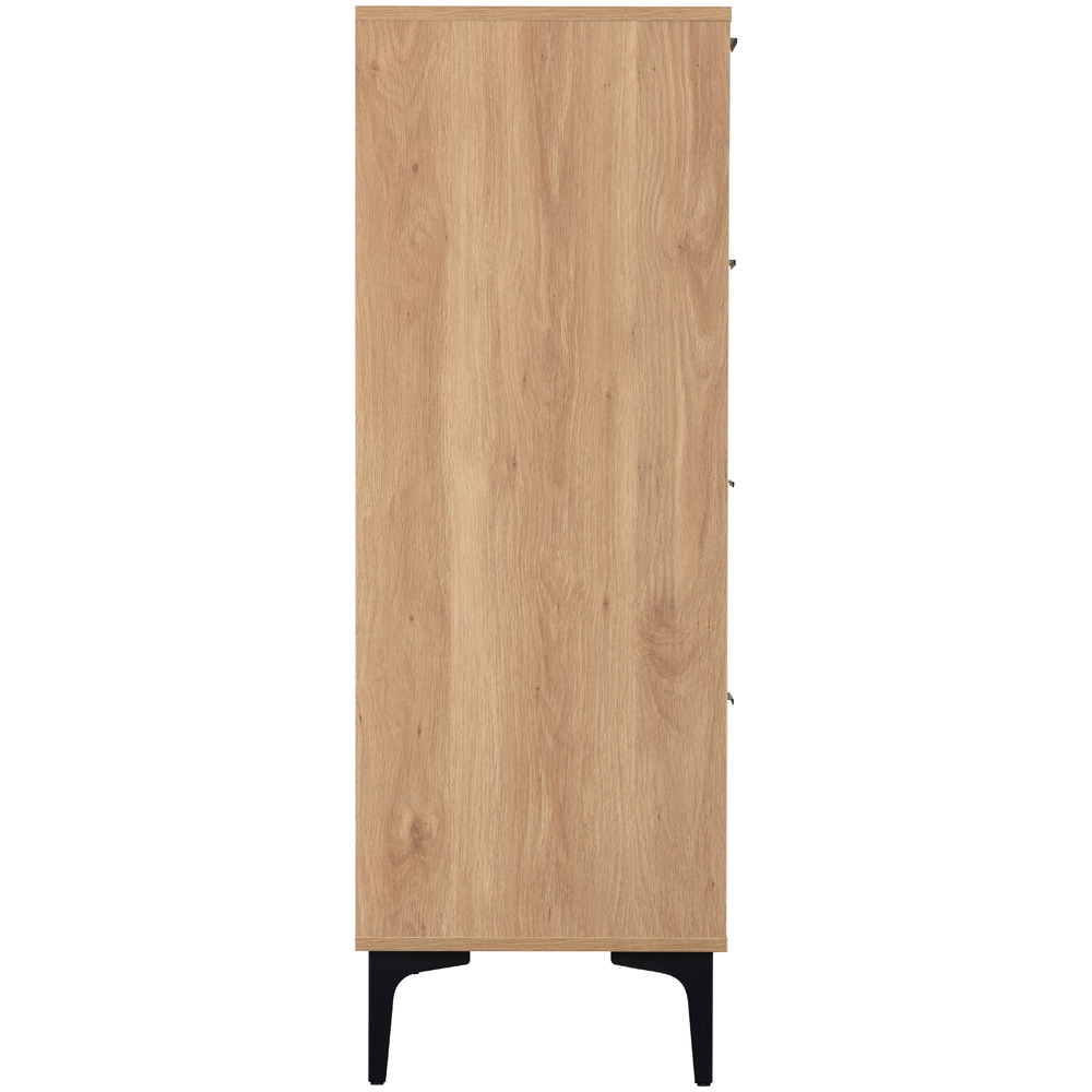 Merano Wooden Chest Of 5 Drawers in Oak and Black