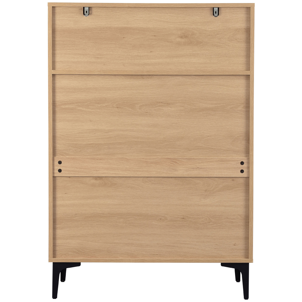 Merano Wooden Chest Of 5 Drawers in Oak and Black