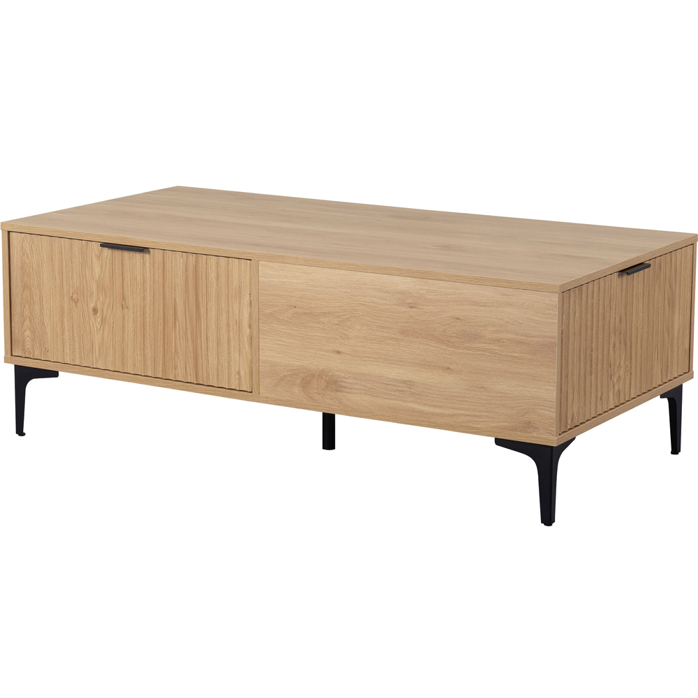 Merano Wooden Coffee Table with 2 Drawers in Oak and Black