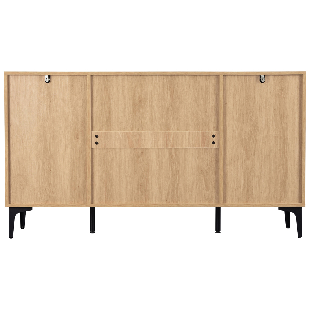 Merano Wooden Sideboard With 2 Doors 3 Drawers in Oak and Black