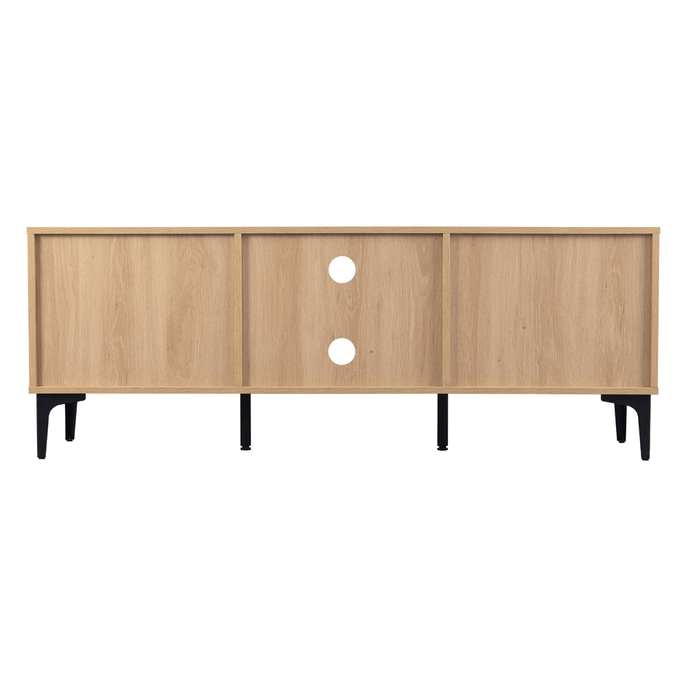Merano Wooden TV Stand With 2 Doors in Oak and Black