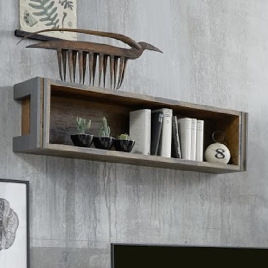 Read more about Merano wooden wall mount display shelf in old wood