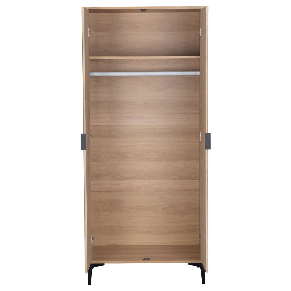 Merano Wooden Wardrobe with 2 Doors in Oak and Black