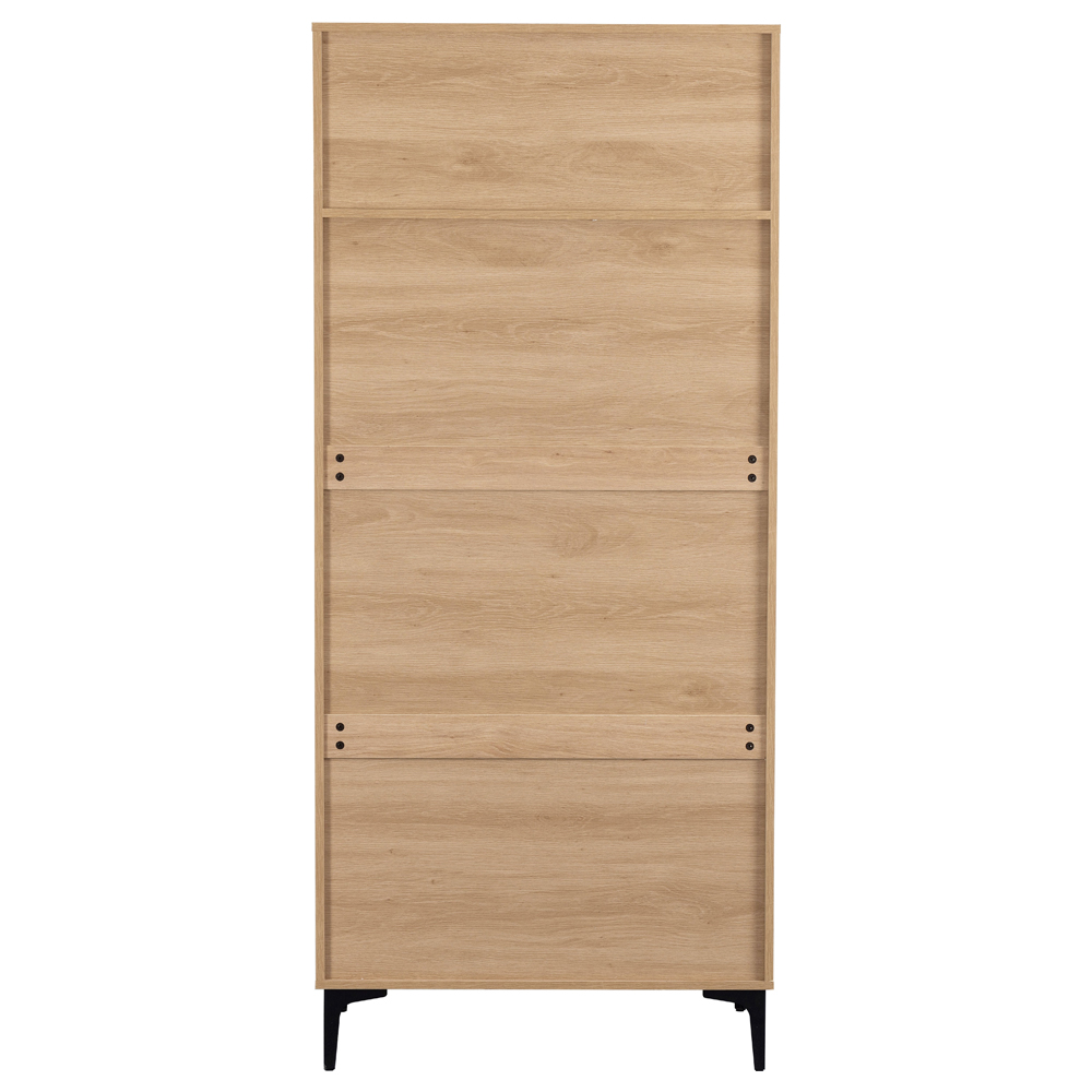 Merano Wooden Wardrobe with 2 Doors in Oak and Black