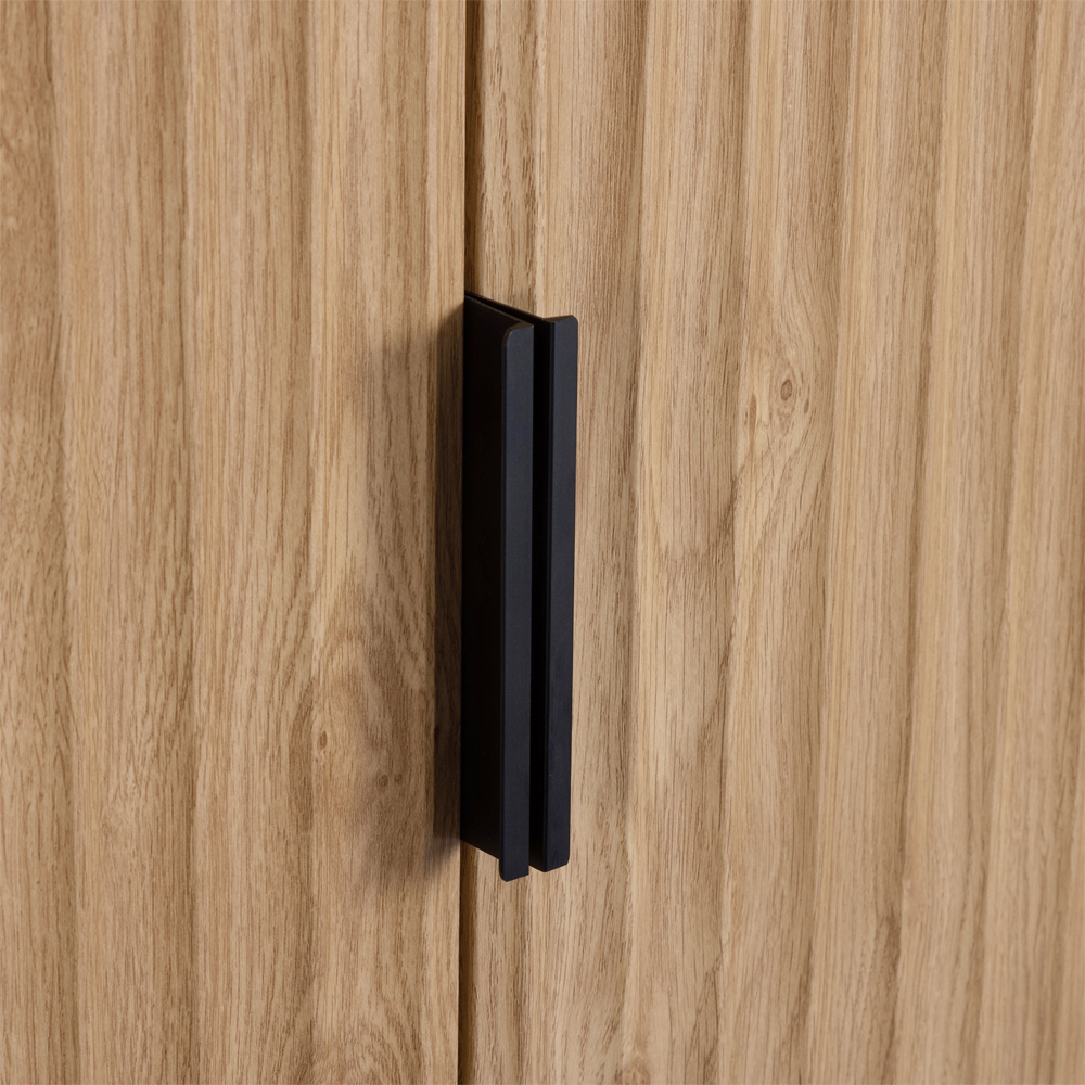 Merano Wooden Wardrobe with 2 Doors in Oak and Black