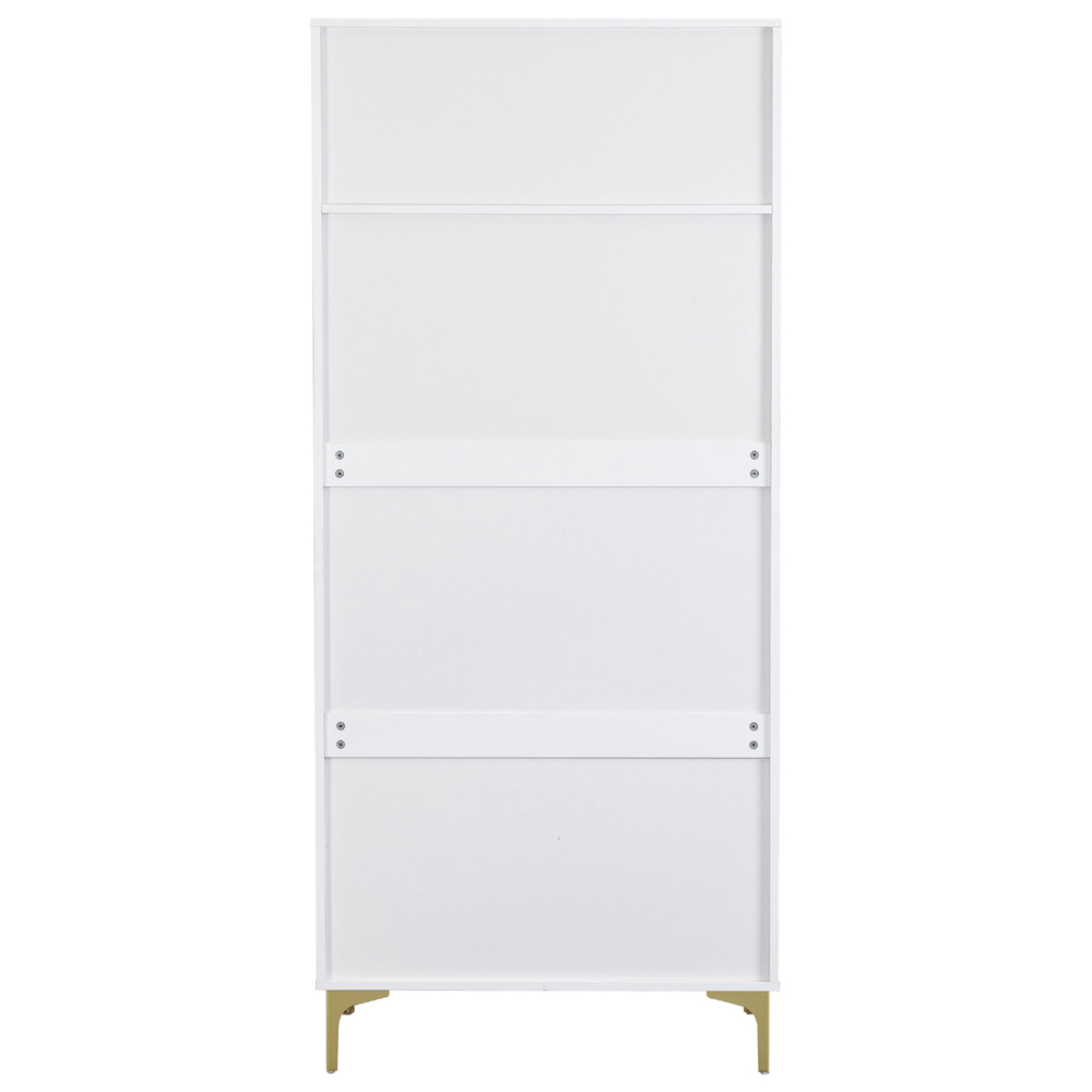 Merano Wooden Wardrobe with 2 Doors in White and Gold