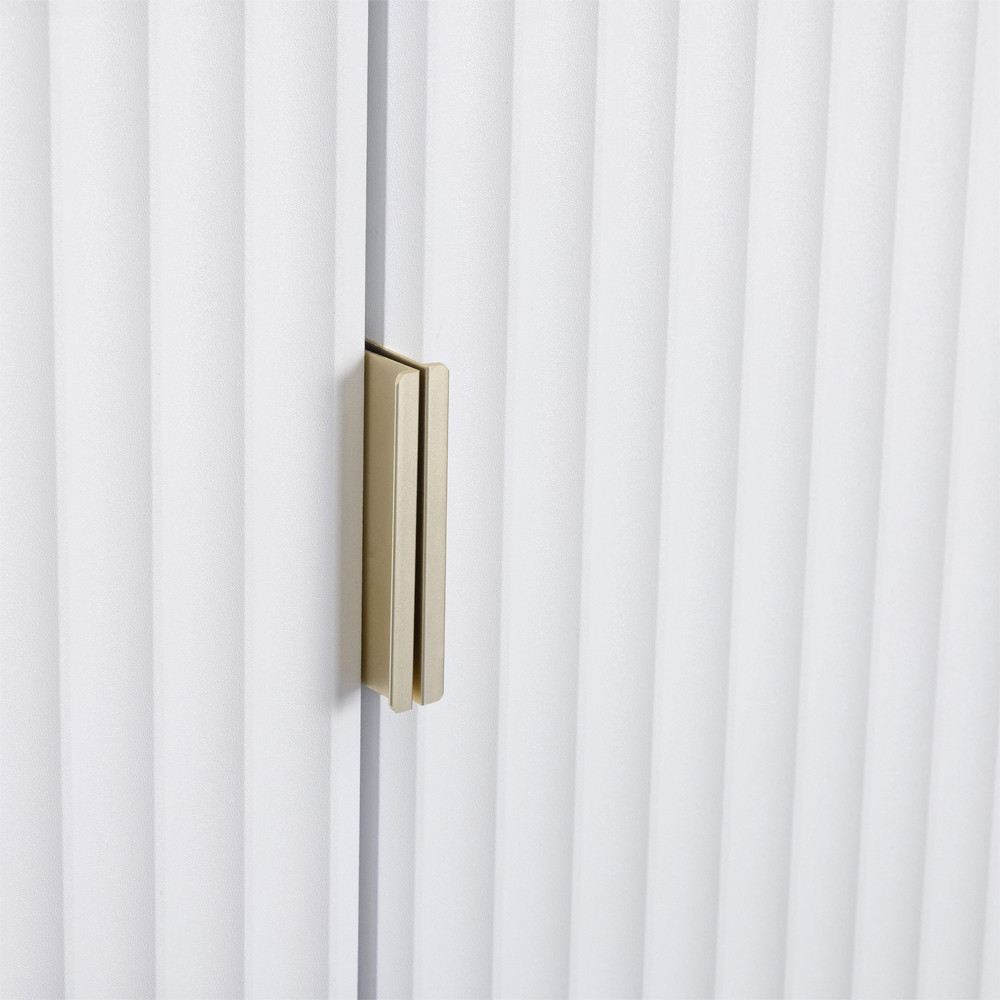 Merano Wooden Wardrobe with 2 Doors in White and Gold