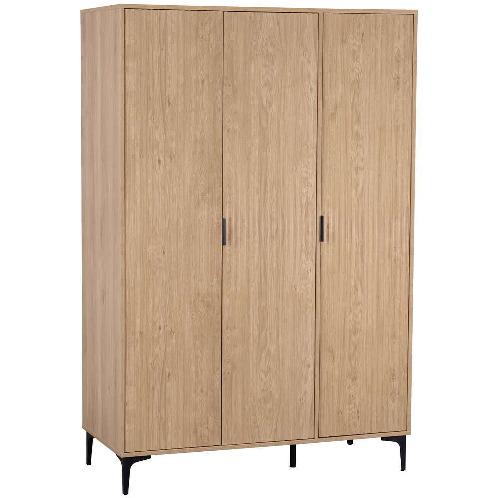 Merano Wooden Wardrobe with 3 Doors in Oak and Black