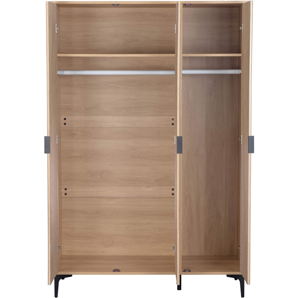 Merano Wooden Wardrobe with 3 Doors in Oak and Black