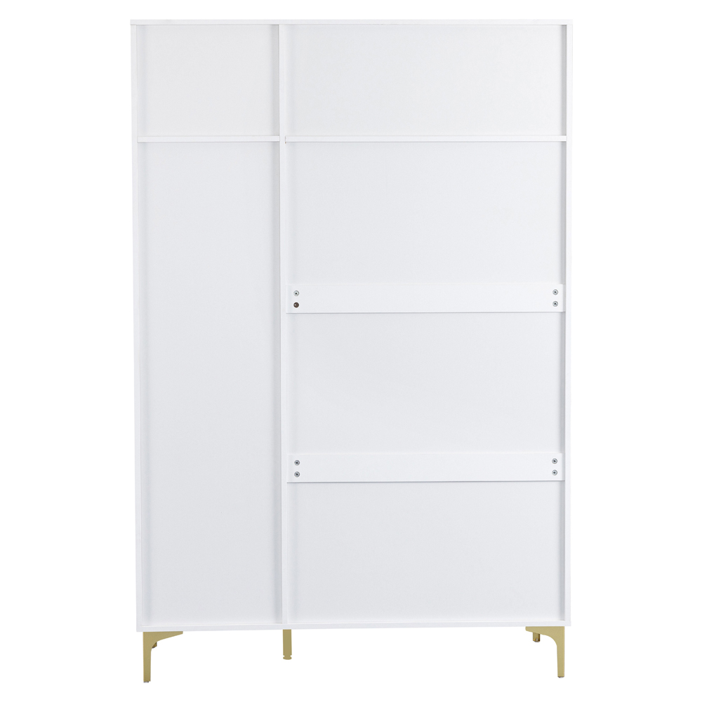 Merano Wooden Wardrobe with 3 Doors in White and Gold