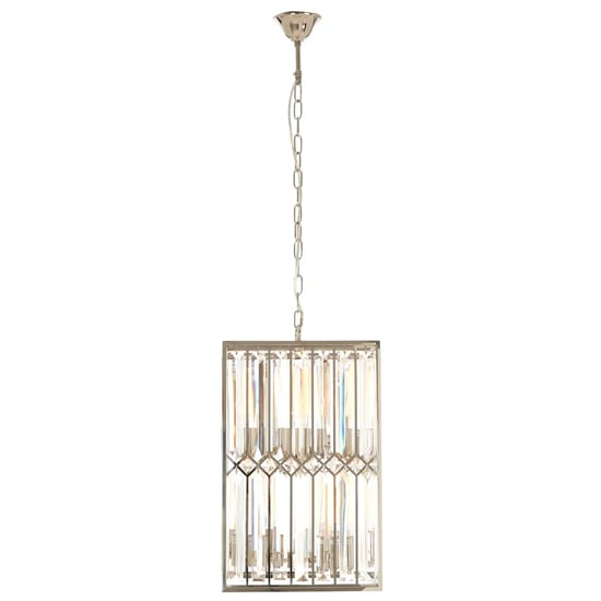 Product photograph of Merced Cylindrical Chandelier Ceiling Light In Nickel from Furniture in Fashion