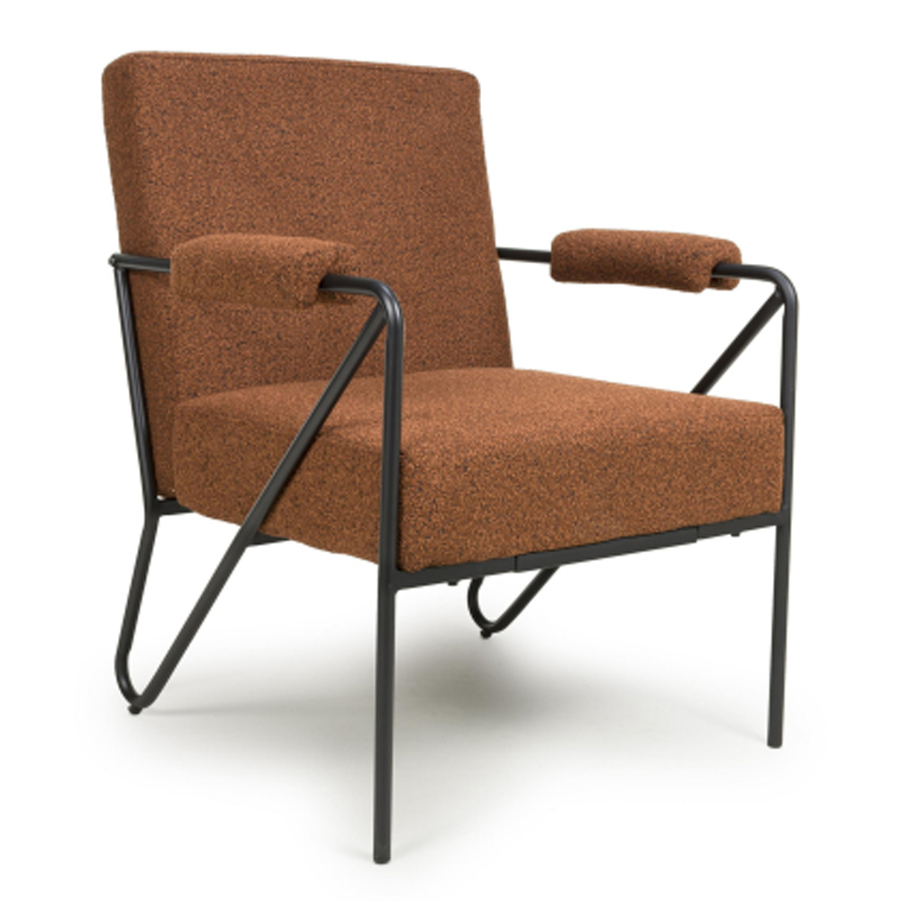 Mercer Fabric Bedroom Armchair in Burnt Orange