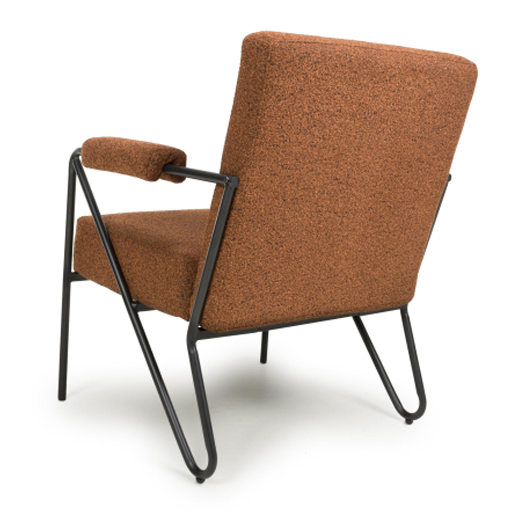 Mercer Fabric Bedroom Armchair in Burnt Orange