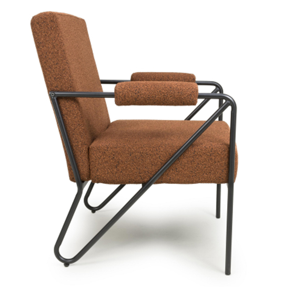 Mercer Fabric Bedroom Armchair in Burnt Orange