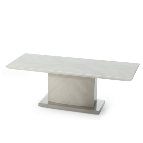 Mercer Marble Coffee Table In Ivory With High Gloss Base Furniture in Fashion