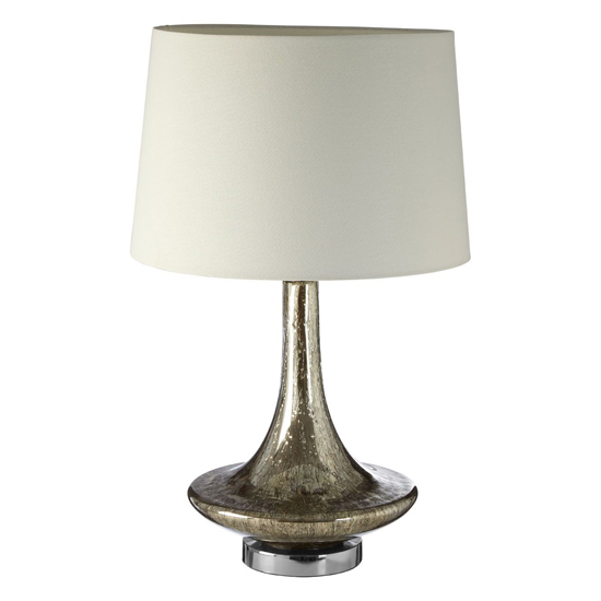 Mercuria White Fabric Shade Table Lamp With Champagne Base_2