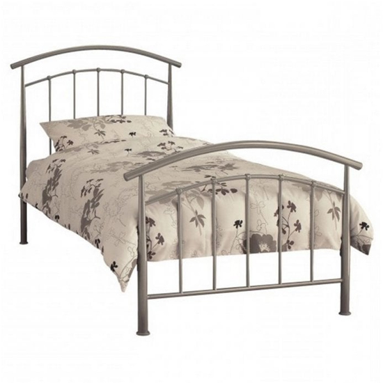 Mercury Metal Single Bed In Pearl Silver